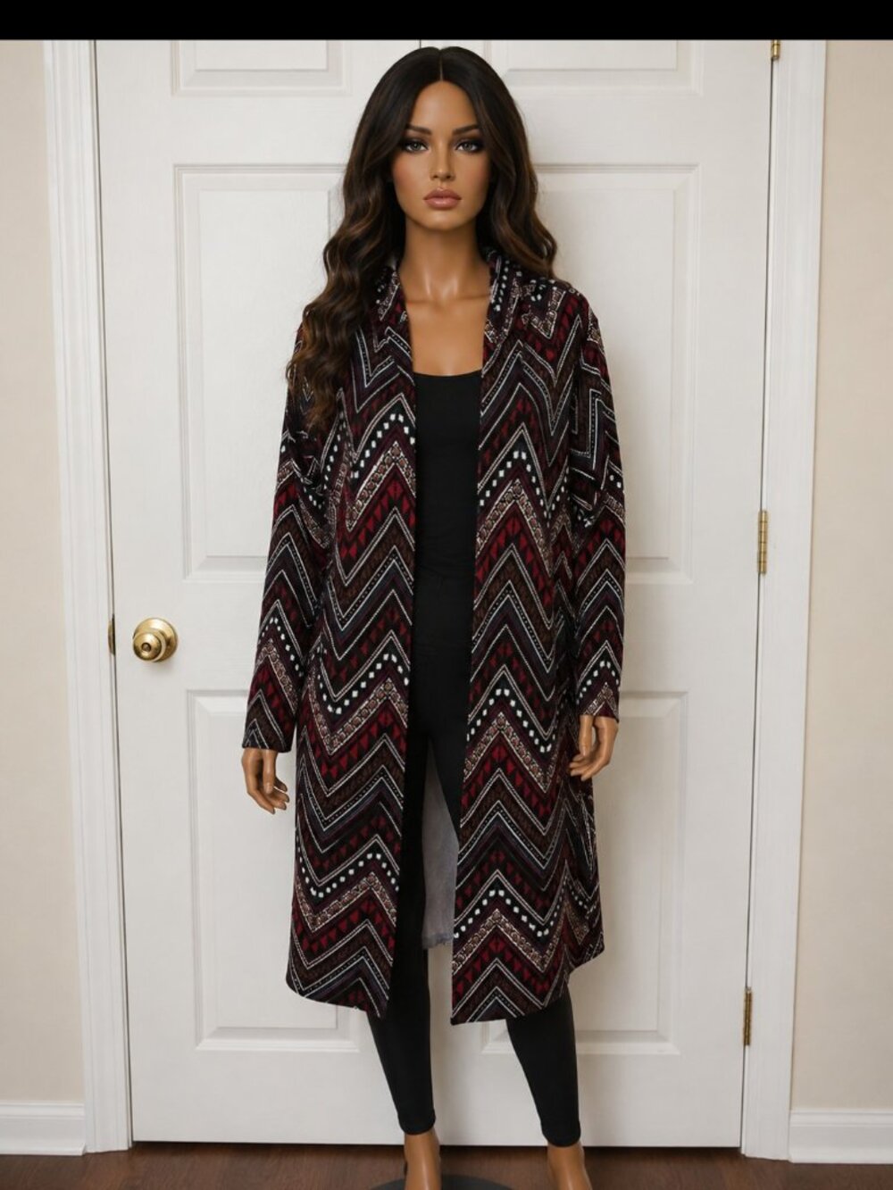 Cato Open Front Chevron print Duster Cardigan Xl Boho Lightweight, western style